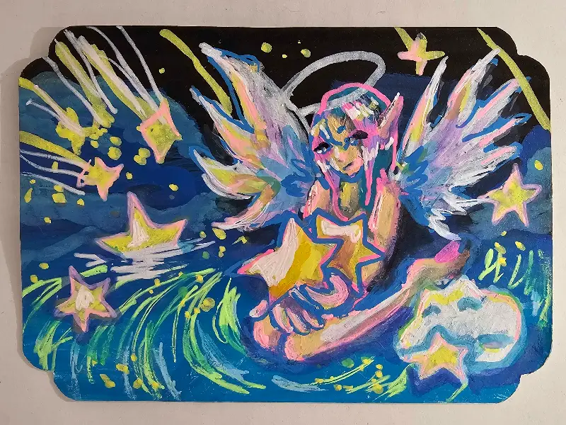 Star Angel aceo art card