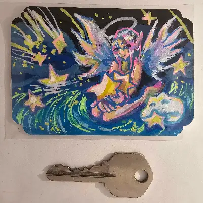 Star Angel aceo art card thumbnail 3