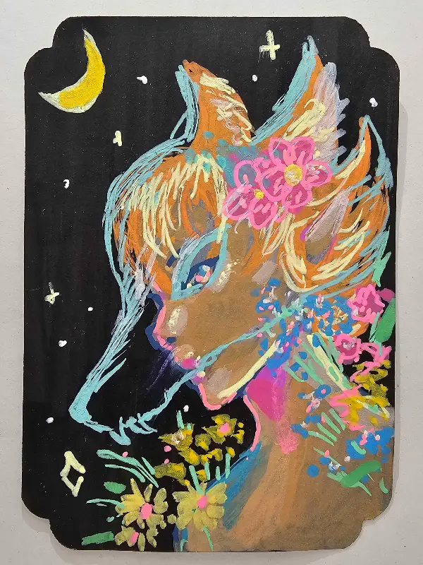 Wolf Girl aceo art card
