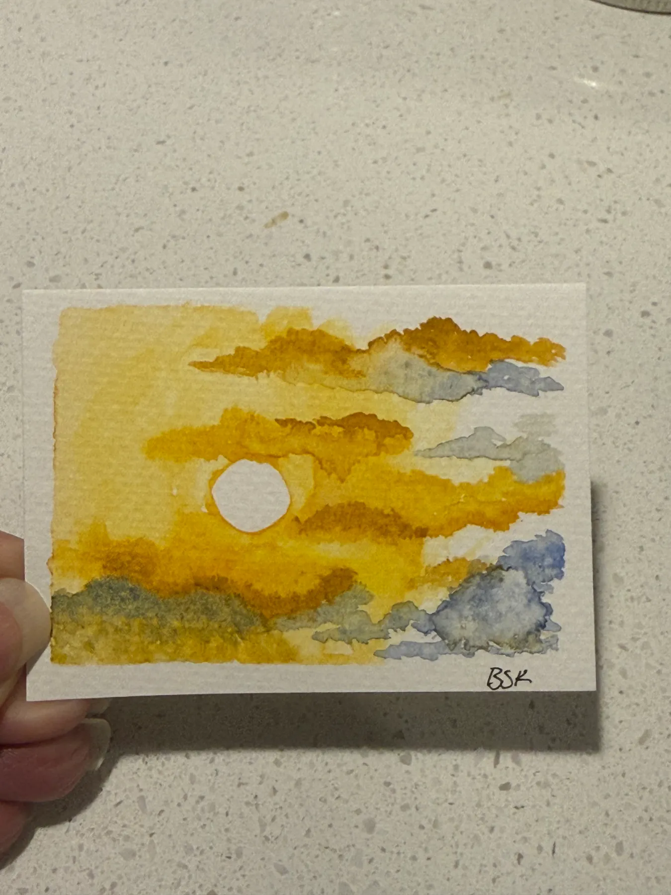 Sun, Yellow Sun aceo art card