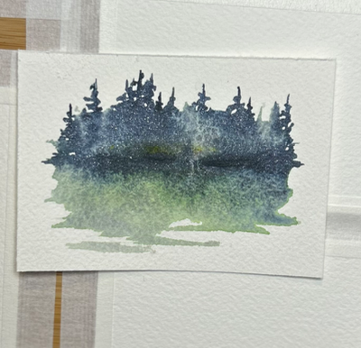 Lakeside misty morning #2 aceo art card thumbnail 2