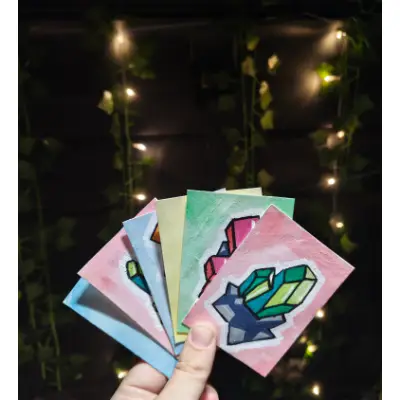 Ruby Clusters aceo art card thumbnail 2