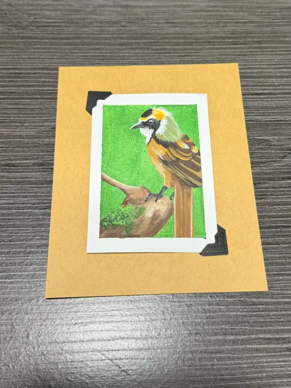 ACEO Original Acrylic Painting Bird Series by Emily aceo art card