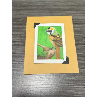 ACEO Original Acrylic Painting Bird Series by Emily aceo art card thumbnail 1