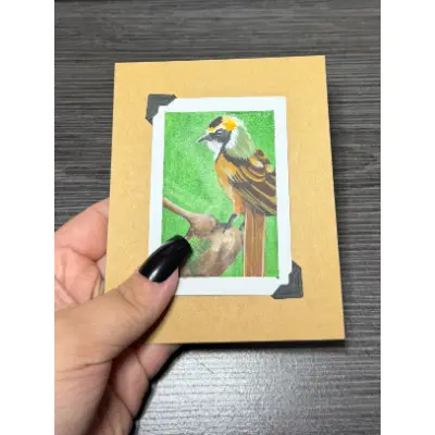 ACEO Original Acrylic Painting Bird Series by Emily aceo art card thumbnail 2