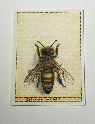 Bee Kind to Honey Girl aceo art card thumbnail 2