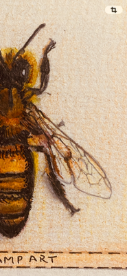 Bee Kind to Honey Girl aceo art card thumbnail 3