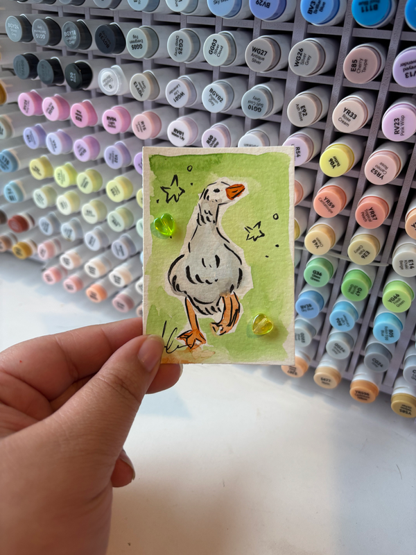“Whimsy Duck” aceo art card