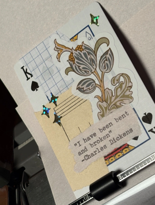 Quote Card #273 by Mazerzine floral Charles Dickens aceo art card thumbnail 2
