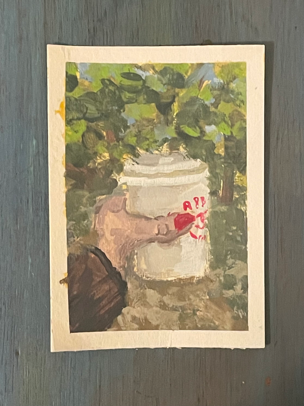 A coffee lovers walk aceo art card