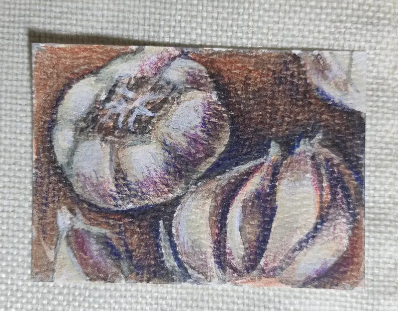 Garlic aceo art card