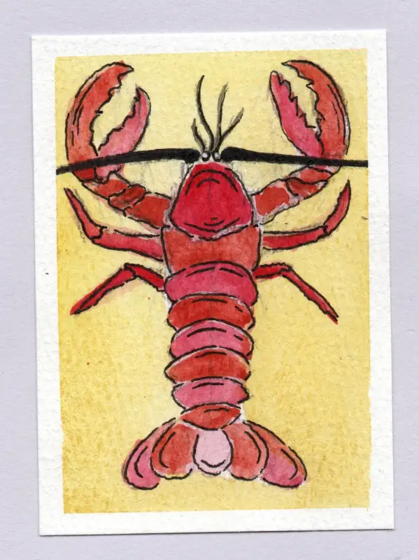 LIKE A LOBSTER aceo art card