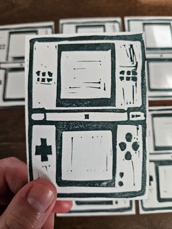 Nintendo DS Linocut (4/6) aceo art card