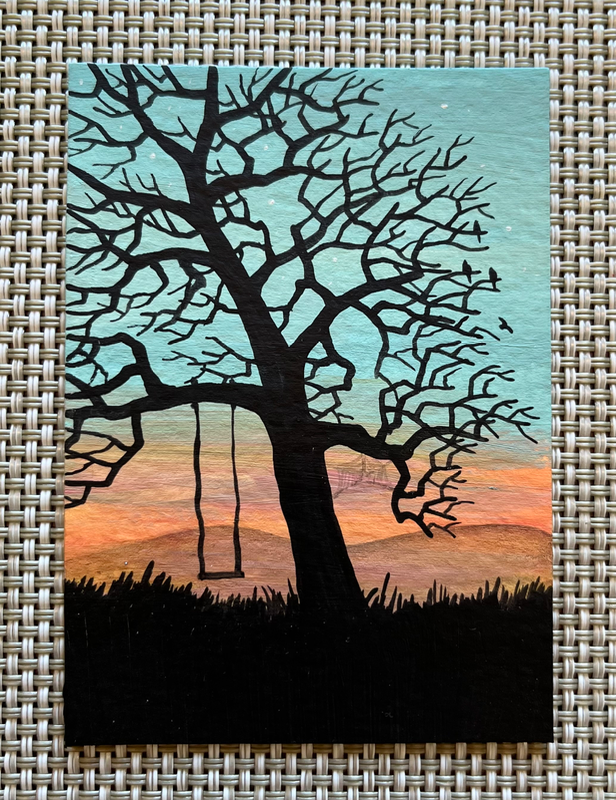 “A Restful Sunset” aceo art card