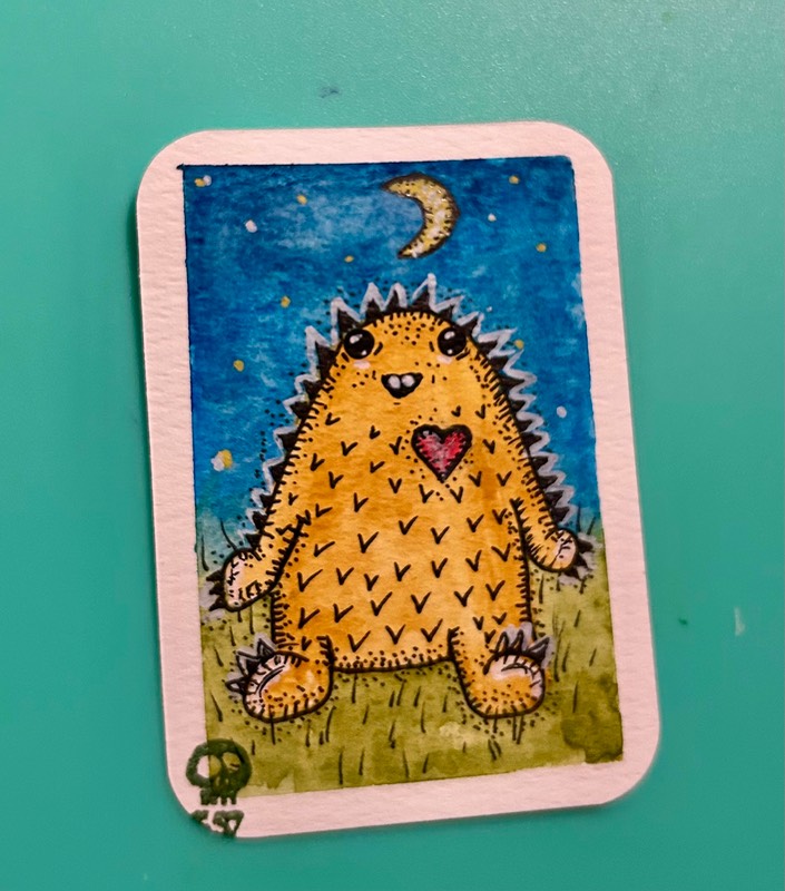 Stargazing aceo art card