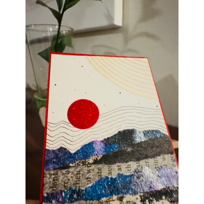 Red Horizon No. 1 aceo art card thumbnail 2