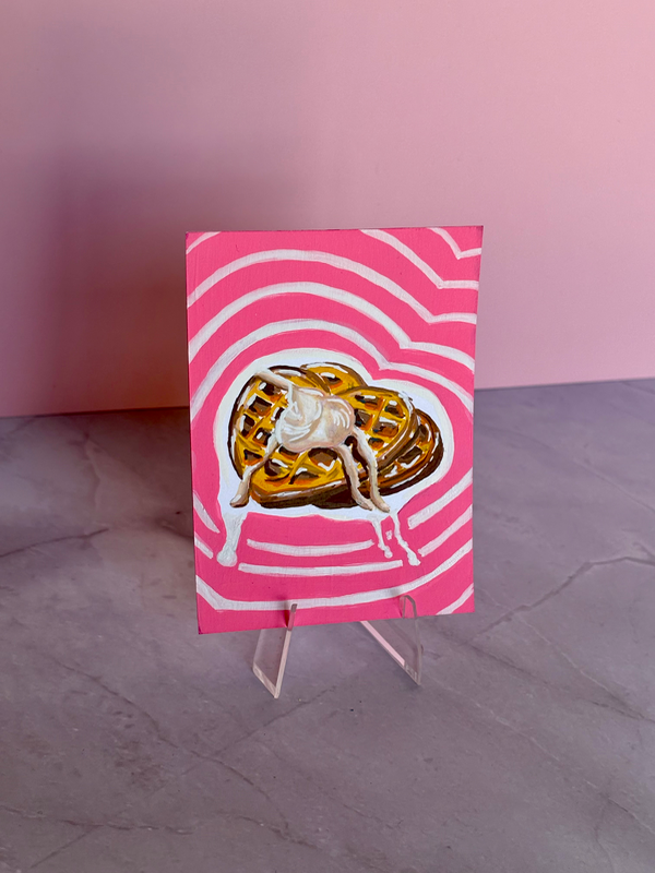 I Love Waffles aceo art card