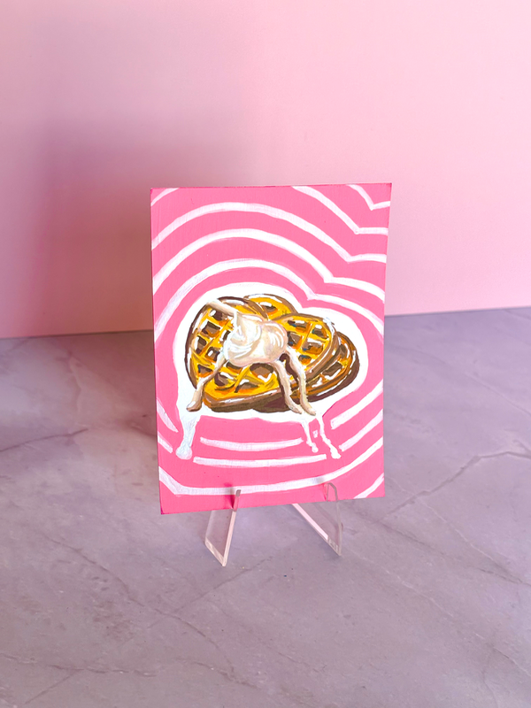 I Love Waffles aceo art card