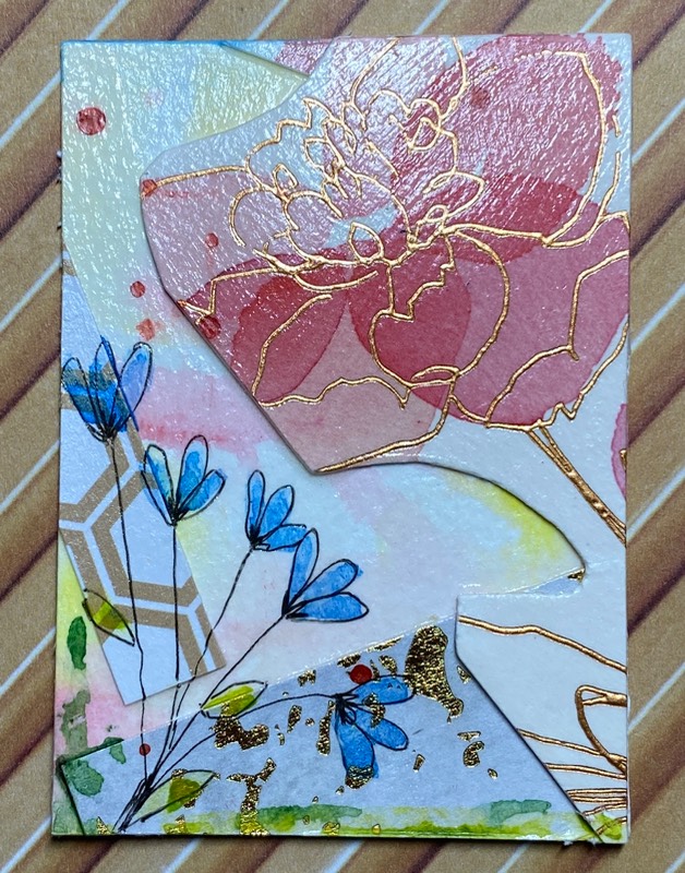 Floral Collage #1 aceo art card