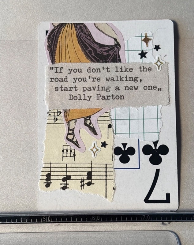 Quote Card #34 by Mazerzine Dolly Parton gold dress aceo art card
