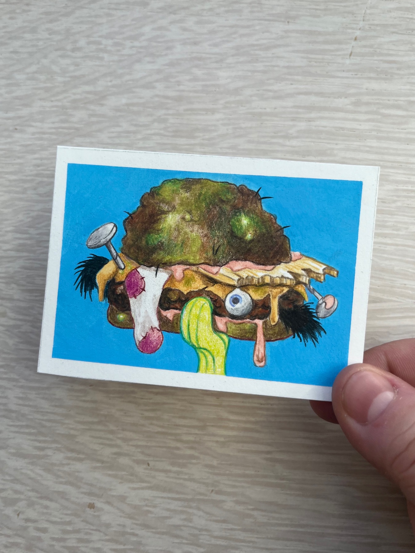 Just an Ordinary Krabby Patty aceo art card