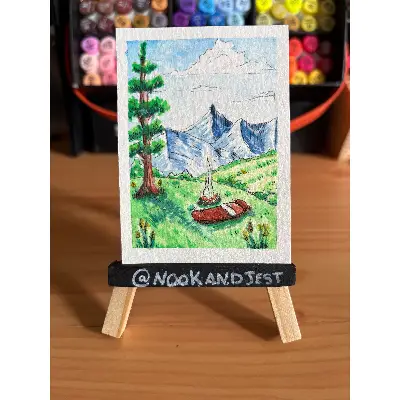 Camp Snuffed Out aceo art card thumbnail 1