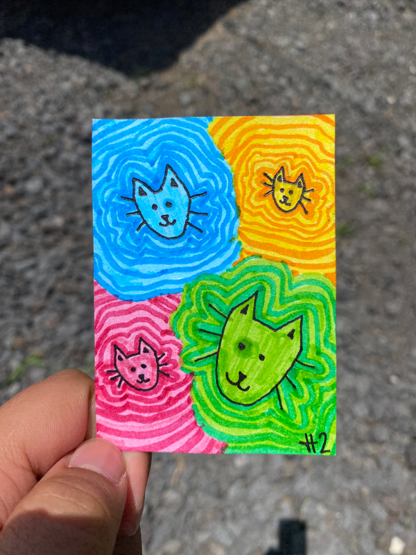 Miáu HTwo Cats! aceo art card