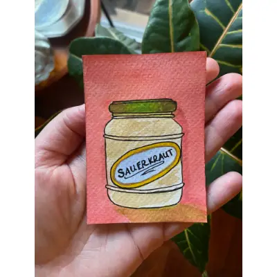 Sauerkraut aceo art card thumbnail 2