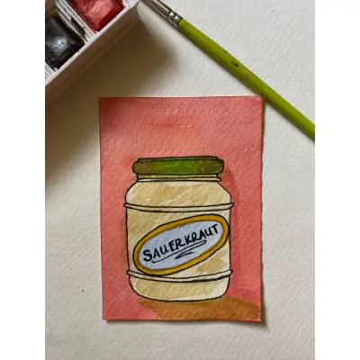 Sauerkraut aceo art card thumbnail 1