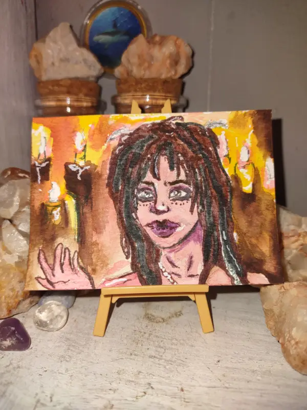 ACEO Original Calypso, Pirates, Disney, Fan art, watercolors aceo art card