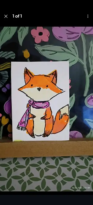 Cozy little fox aceo art card