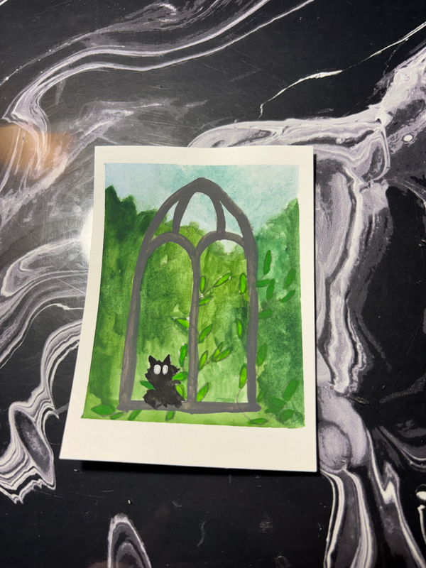 Spooky baby aceo art card