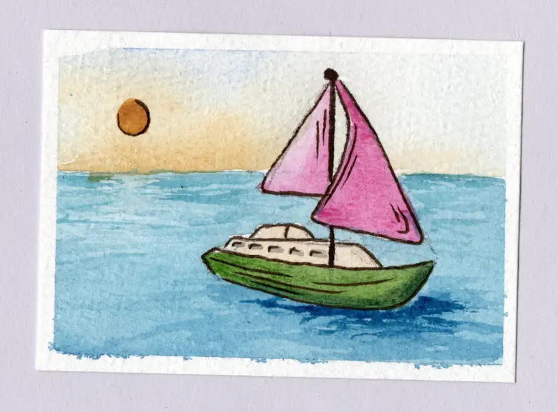 S.S. Watermelon aceo art card