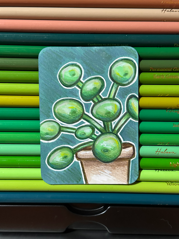 House Plant aceo art card