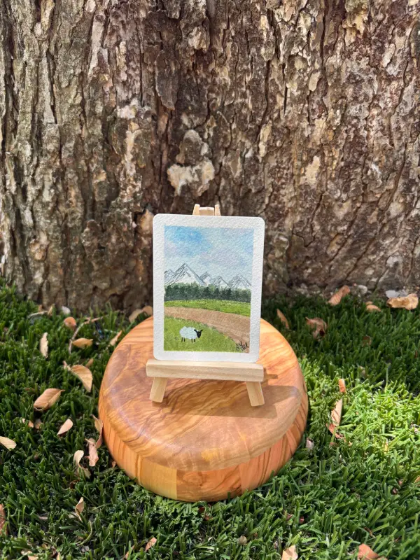Sheep Study: One Sheep aceo art card