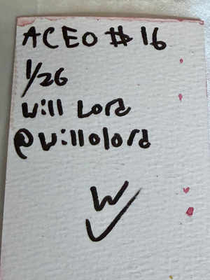 Cute Alien Drawing aceo art card thumbnail 2