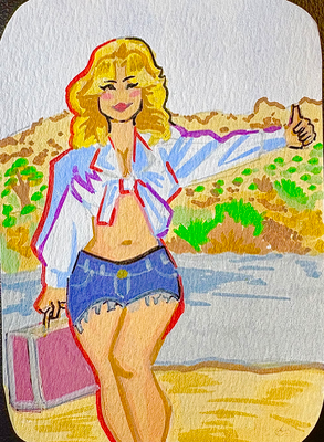 Sabrina Carpenter-Manchild aceo art card thumbnail 3
