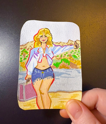 Sabrina Carpenter-Manchild aceo art card thumbnail 2