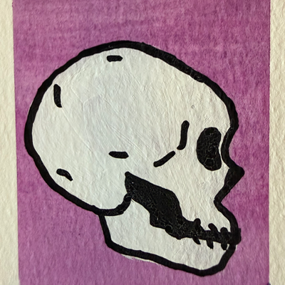 Original Skull ACEO | Little Bones #3/3 aceo art card thumbnail 3