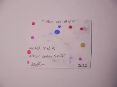 Space Cat #4 aceo art card thumbnail 3