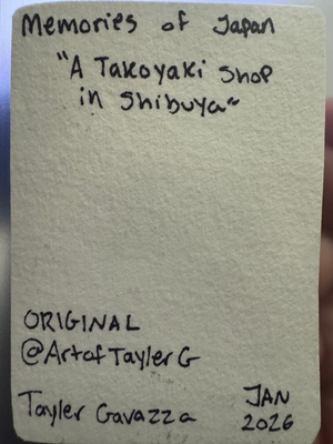 A Takoyaki Shop In Shibuya aceo art card thumbnail 2