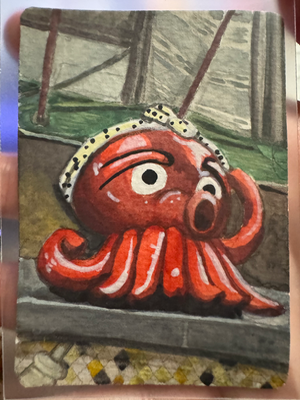 A Takoyaki Shop In Shibuya aceo art card thumbnail 1