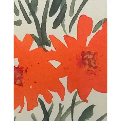 Orange Cosmos 1 aceo art card thumbnail 4