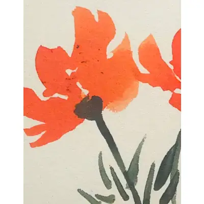 Orange Cosmos 1 aceo art card thumbnail 3