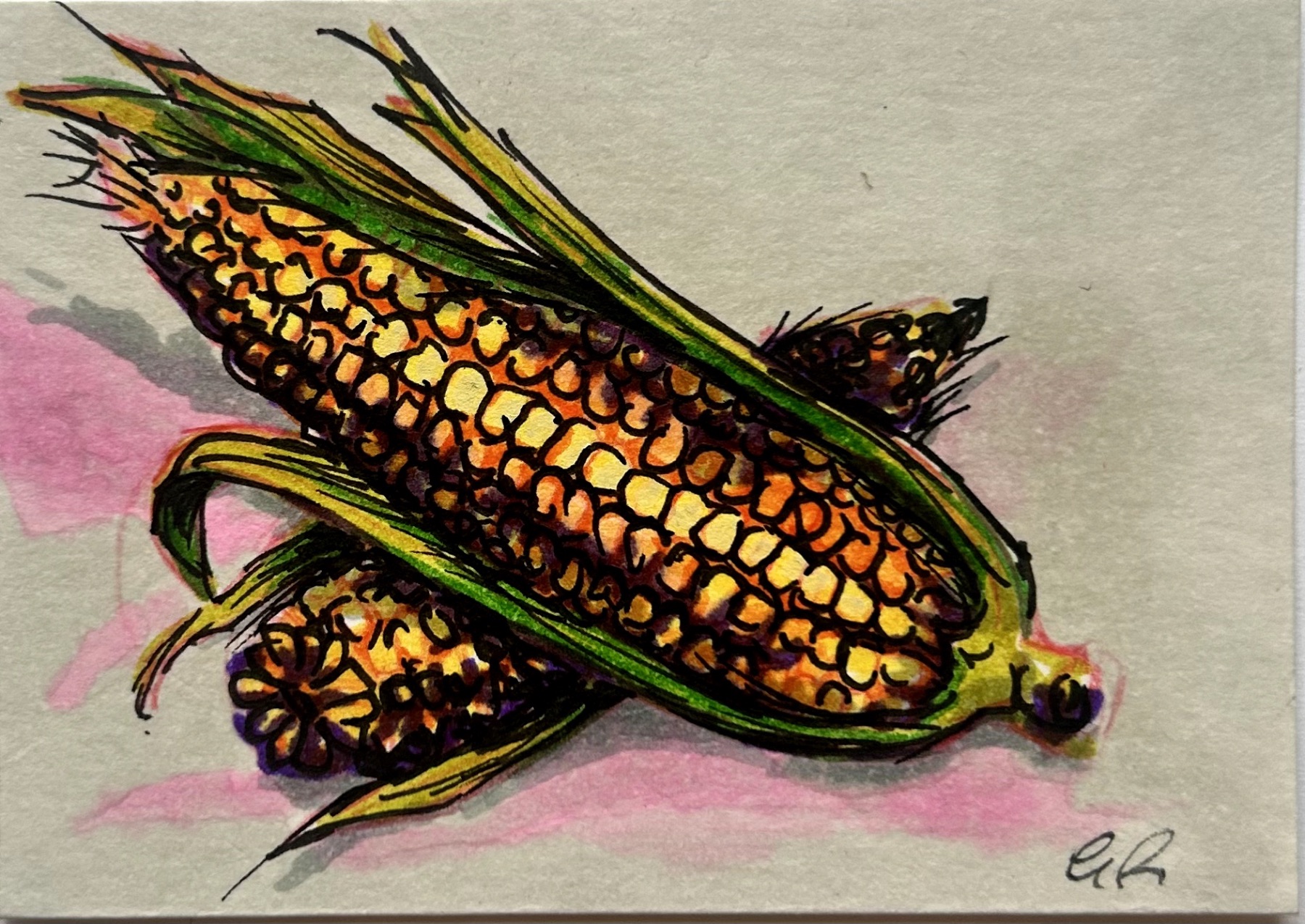 Corn aceo art card