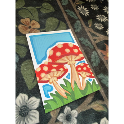 Mushroom Buddies aceo art card thumbnail 3