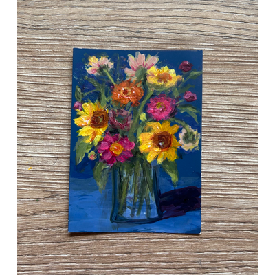 Wildflowers In Blue aceo art card thumbnail 1