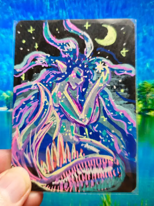Galaxy Mermaid aceo art card