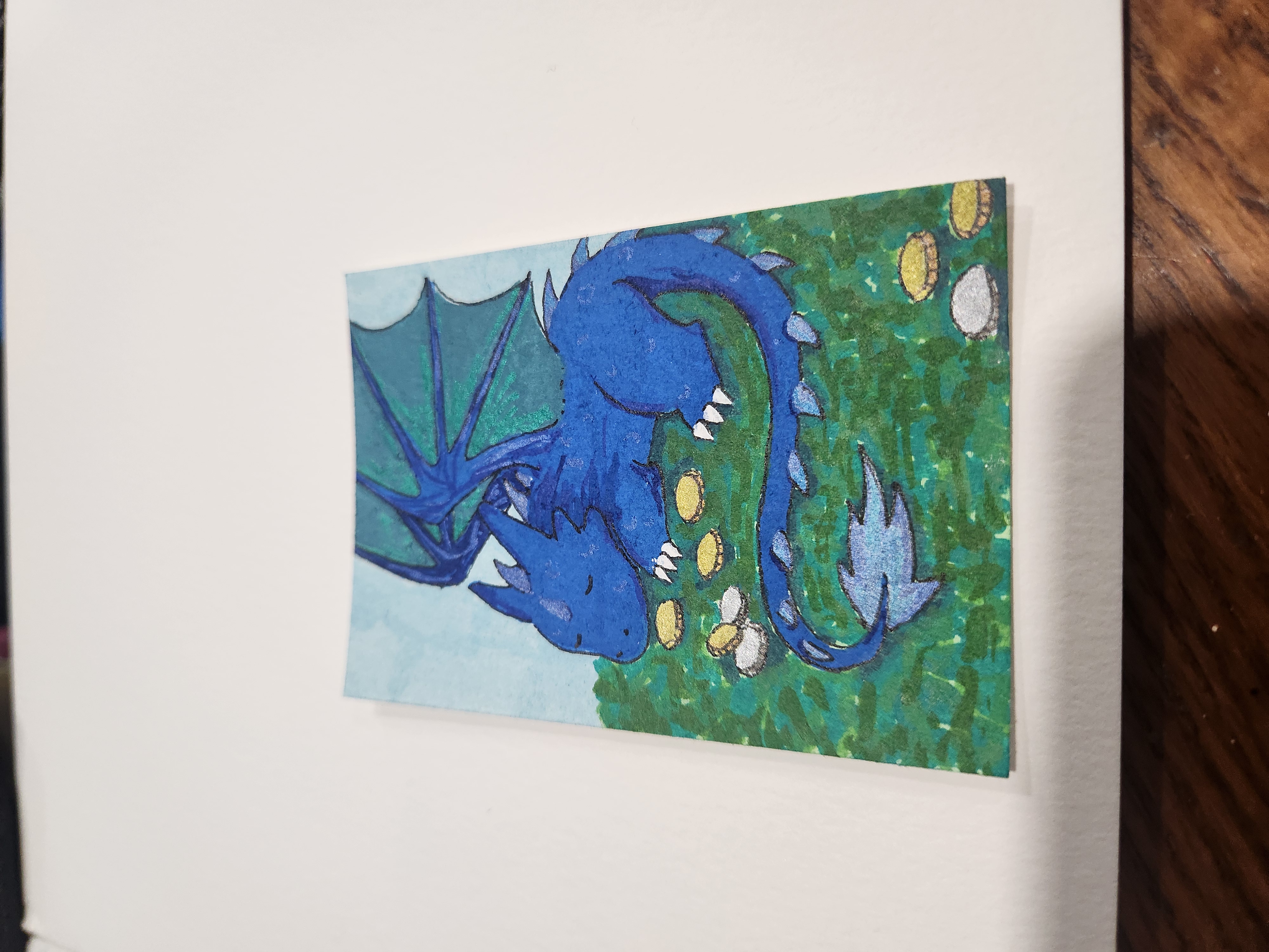 Blue Dragon aceo art card