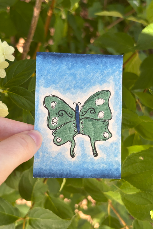 Whimsical Butterfly 6/6 aceo art card